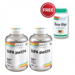 SOLARAY SUPA PUR EPA EXTRA 20% TWINPACK (PL SPECIAL : FREE ROSE HIP 100C)